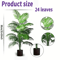 24Leaf Artificial Areca Palm Plant In Pot Realistic Indoor Tropical Decor Tree 2