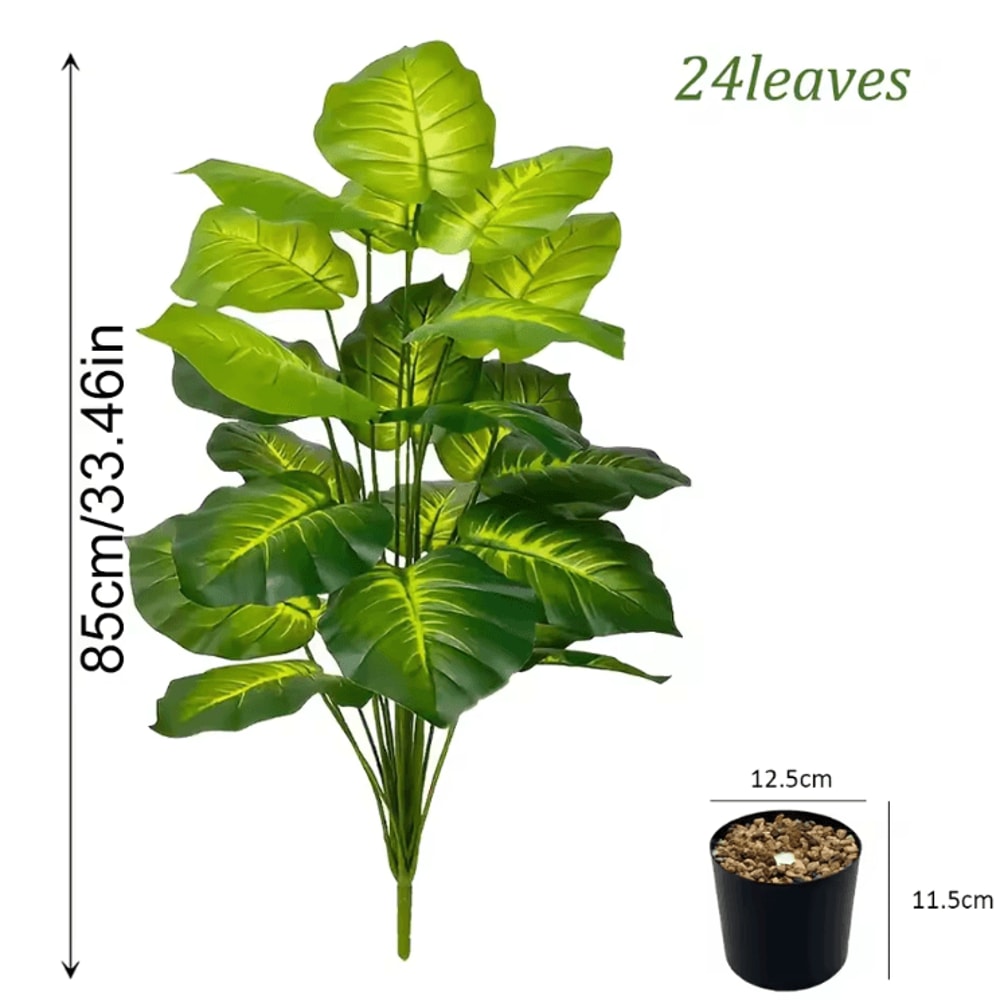 24Leaf Artificial Areca Palm Plant In Pot Realistic Indoor Tropical Decor Tree 5