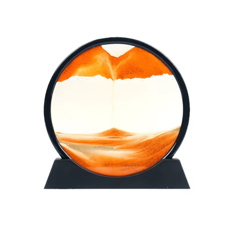 3D Moving Sand Art Hourglass Frame Relaxing Quicksand Desk Decor For Home Office 3