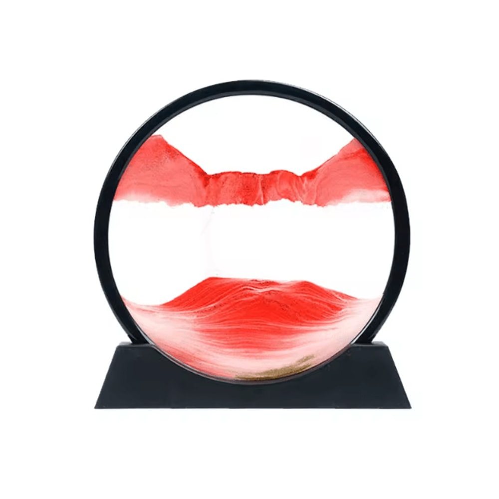 3D Moving Sand Art Hourglass Frame Relaxing Quicksand Desk Decor For Home Office 7