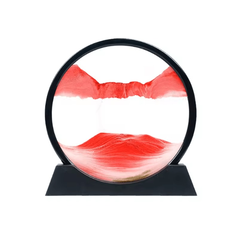 3D Moving Sand Art Hourglass Frame Relaxing Quicksand Desk Decor For Home Office 7