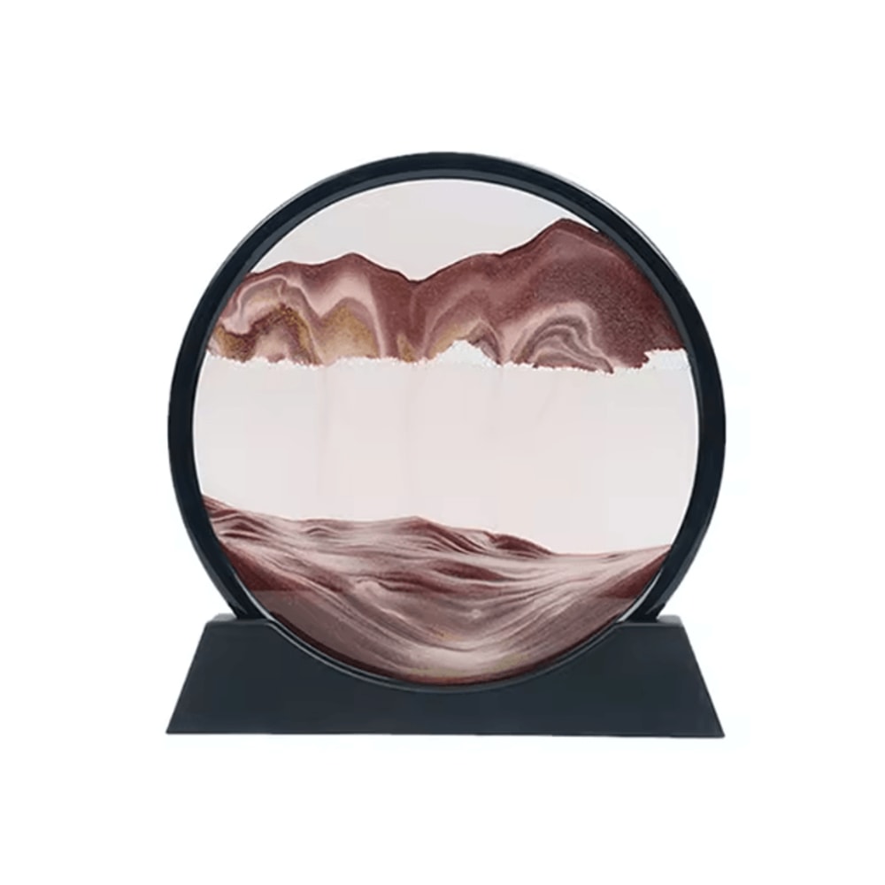 3D Moving Sand Art Hourglass Frame Relaxing Quicksand Desk Decor For Home Office 8