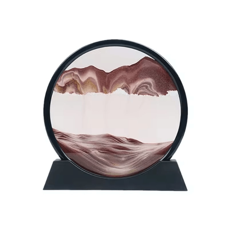 3D Moving Sand Art Hourglass Frame Relaxing Quicksand Desk Decor For Home Office 8