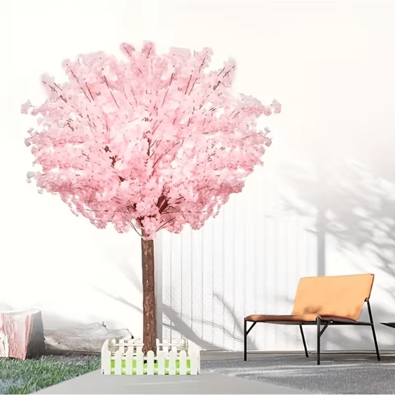 Artificial Cherry Blossom Tree With Pink Flowers Handmade Faux Sakura Tree For Indoor Event Decor 4