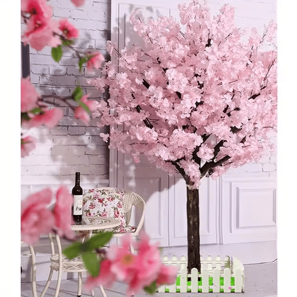 Artificial Cherry Blossom Tree With Pink Flowers Handmade Faux Sakura Tree For Indoor Event Decor 5