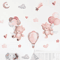 Pink Cartoon Bear Wall Stickers Cute Nursery Wall Decals For Kids Room Baby Decor 0