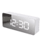 LED Mirror Digital Alarm Clock Modern USB Desk Clock With Snooze Night Light Display 4