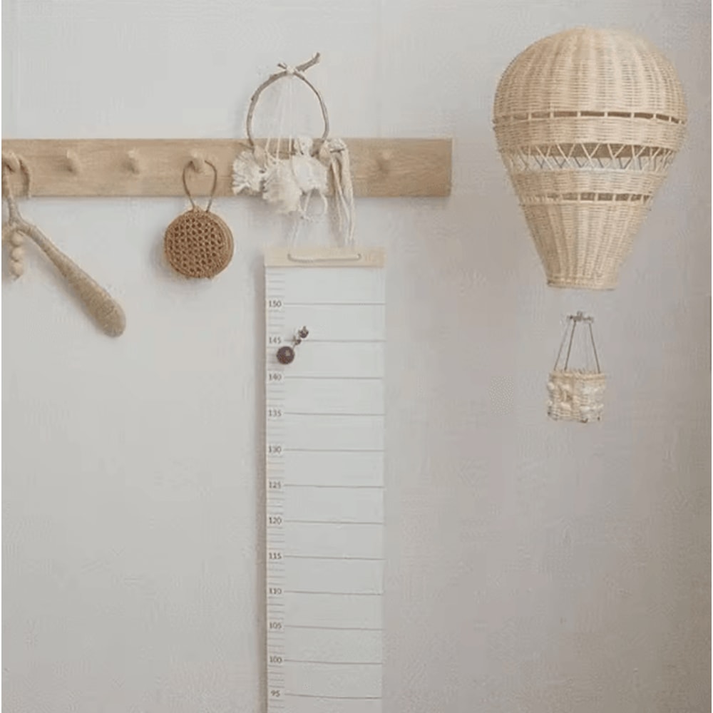 Handwoven Rattan Hot Air Balloon Wall Decor Nordic Nursery Hanging Ornament For Kids Room 3