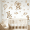 Boho Teddy Bear Balloon Wall Stickers Watercolor Nursery Wall Decals For Kids Room Decor 1