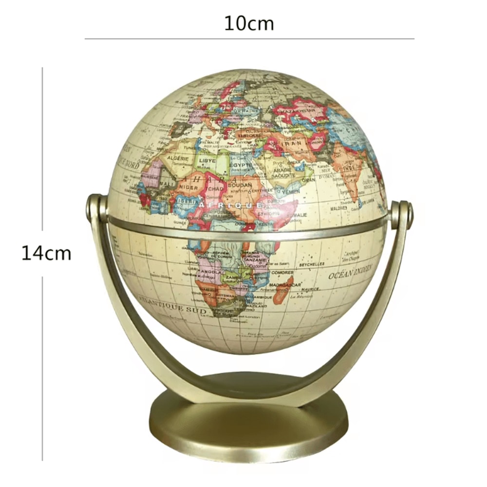 Retro World Globe Desk Decor Educational Rotating World Map Globe For Kids Home 1