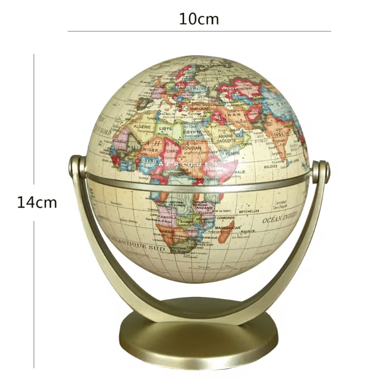 Retro World Globe Desk Decor Educational Rotating World Map Globe For Kids Home 1