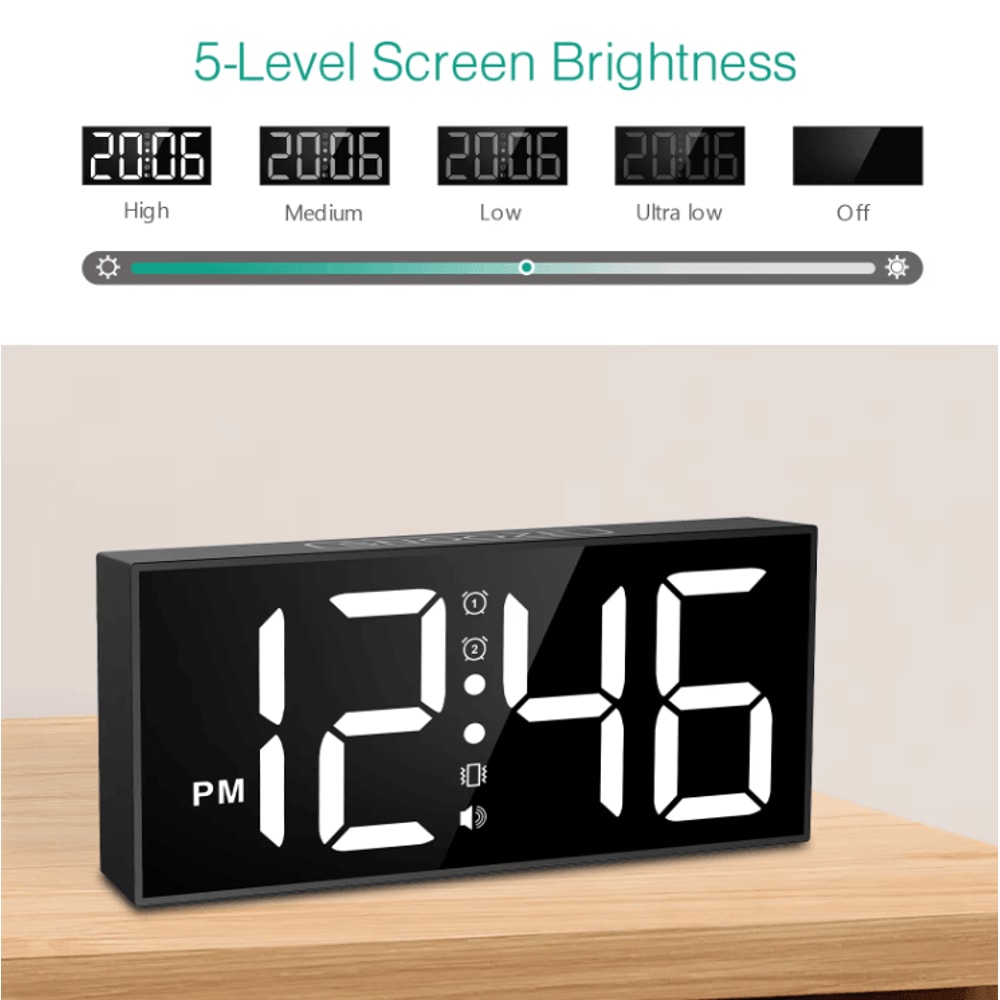 ORIA Vibrating Alarm Clock With Bed Shaker Loud LED Digital Clock For Heavy Sleepers Hearing Impa 1
