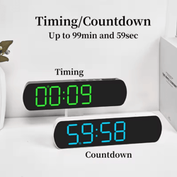 smart led digital alarm clock with temperature, humidity & auto dimming display