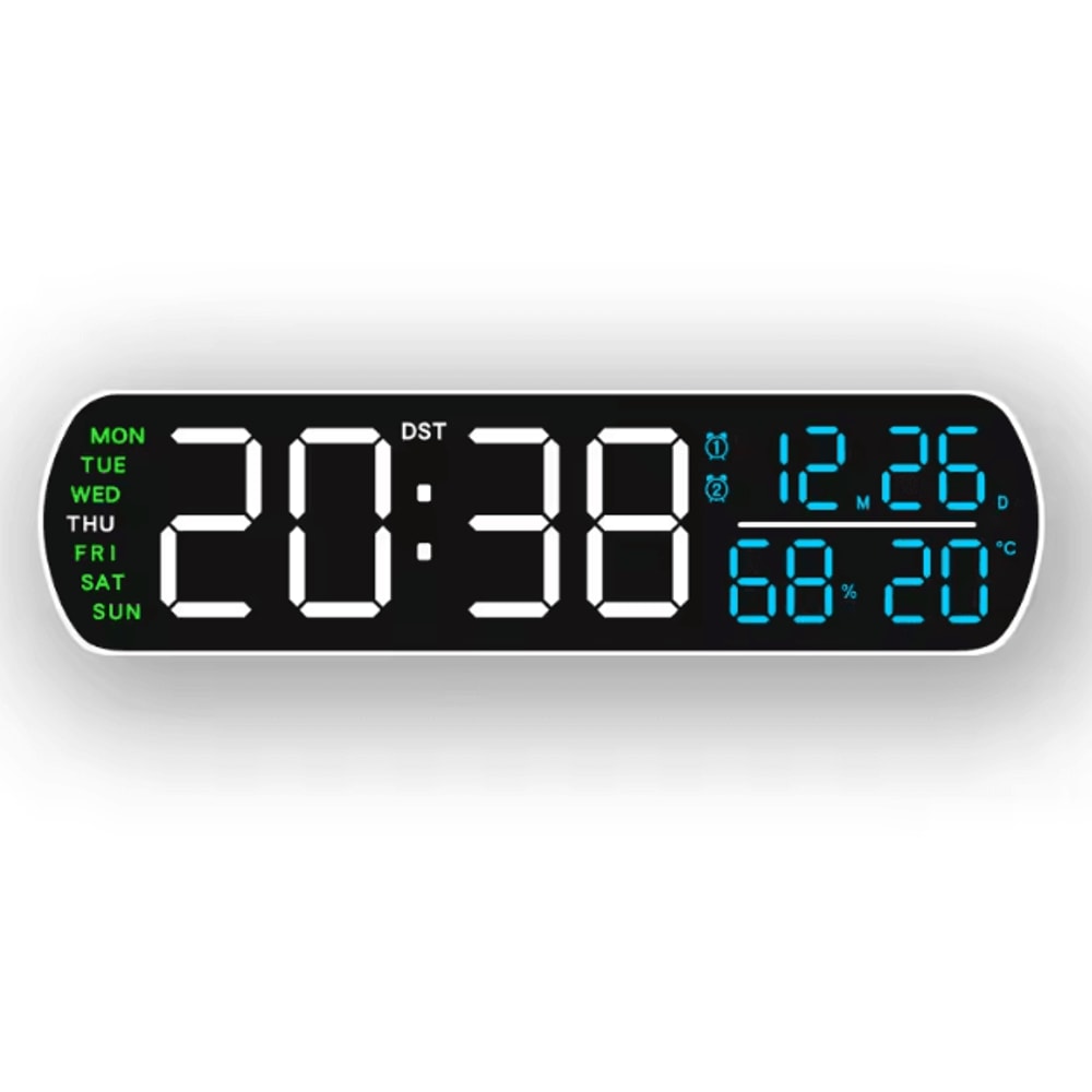 Smart LED Digital Alarm Clock With Temperature Humidity Auto Dimming Display 10