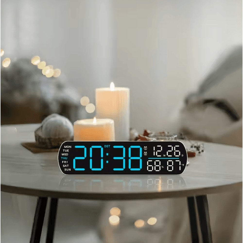 Smart LED Digital Alarm Clock With Temperature Humidity Auto Dimming Display 1