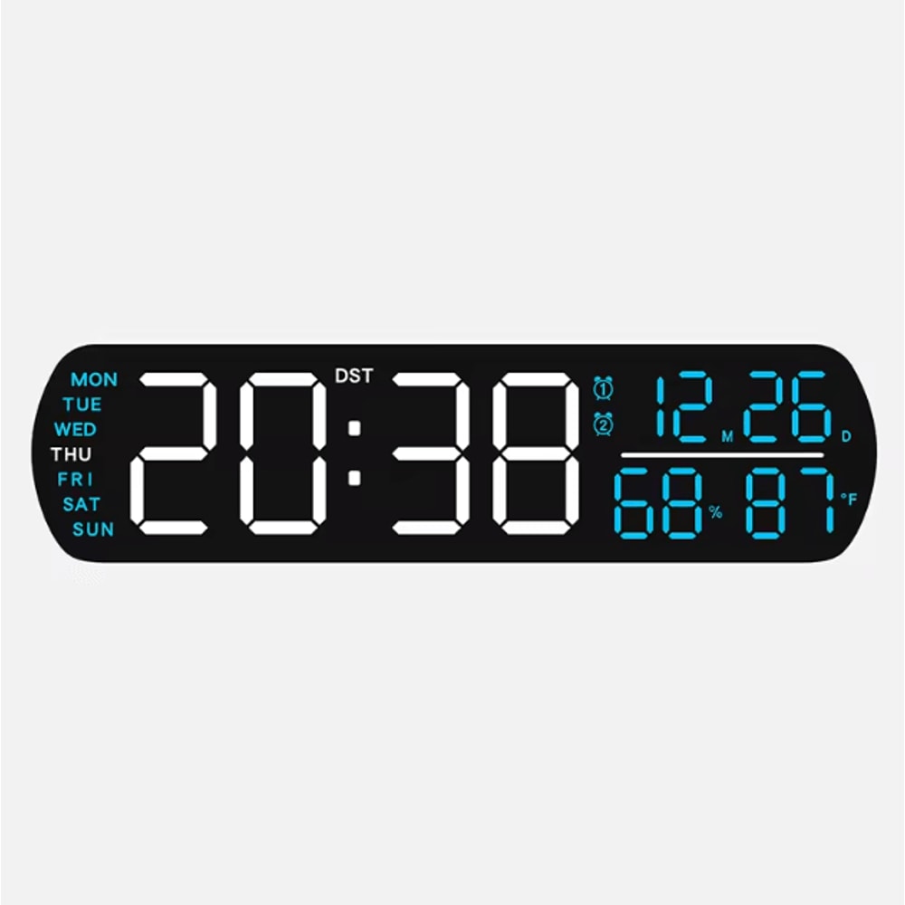 Smart LED Digital Alarm Clock With Temperature Humidity Auto Dimming Display 4
