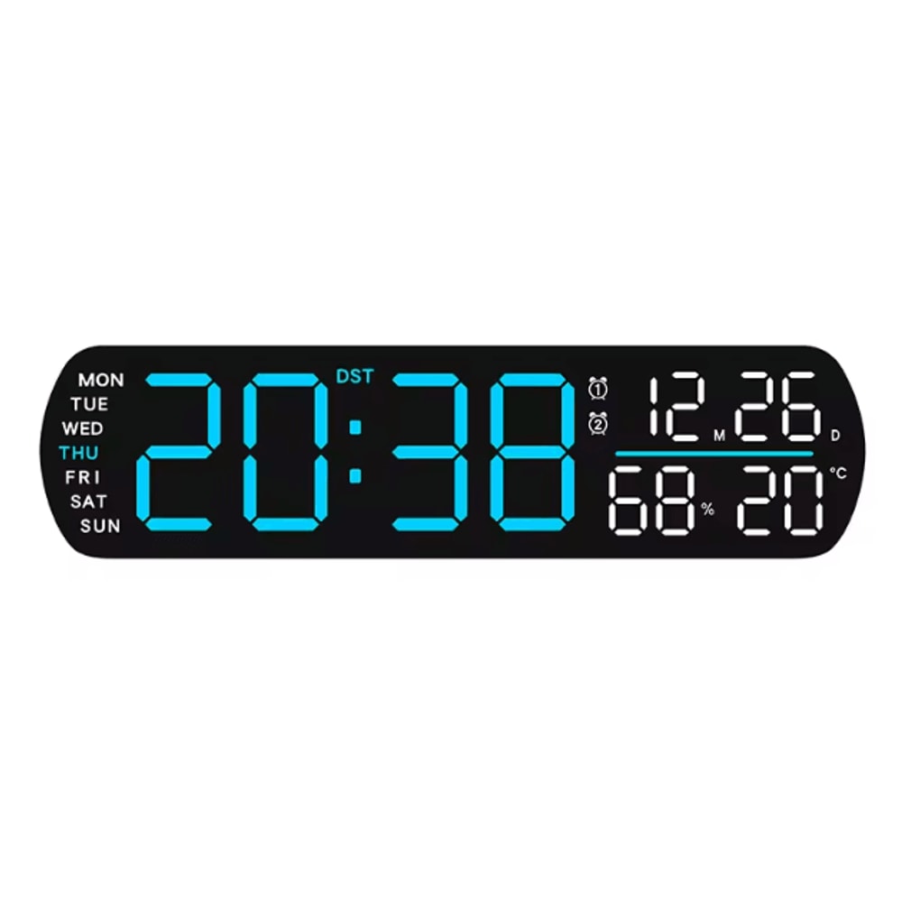 Smart LED Digital Alarm Clock With Temperature Humidity Auto Dimming Display 5