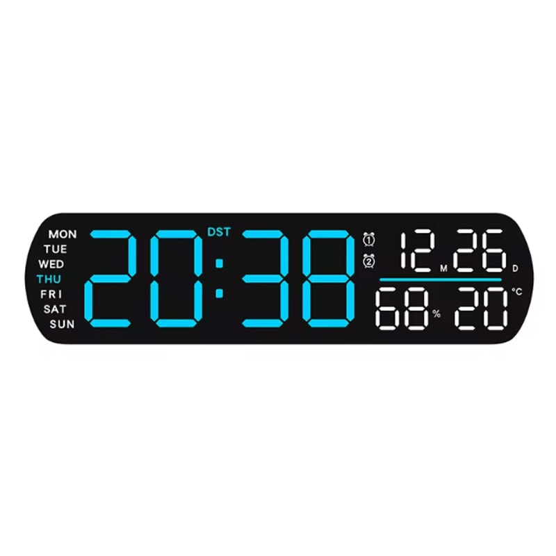 Smart LED Digital Alarm Clock With Temperature Humidity Auto Dimming Display 5