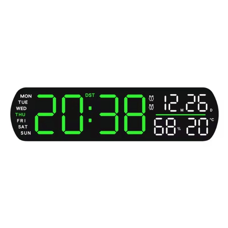 Smart LED Digital Alarm Clock With Temperature Humidity Auto Dimming Display 6
