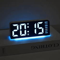 modern led digital alarm clock with temperature display & night light