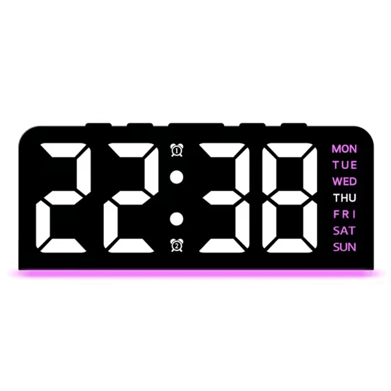 Modern LED Digital Alarm Clock With Temperature Display Night Light 5
