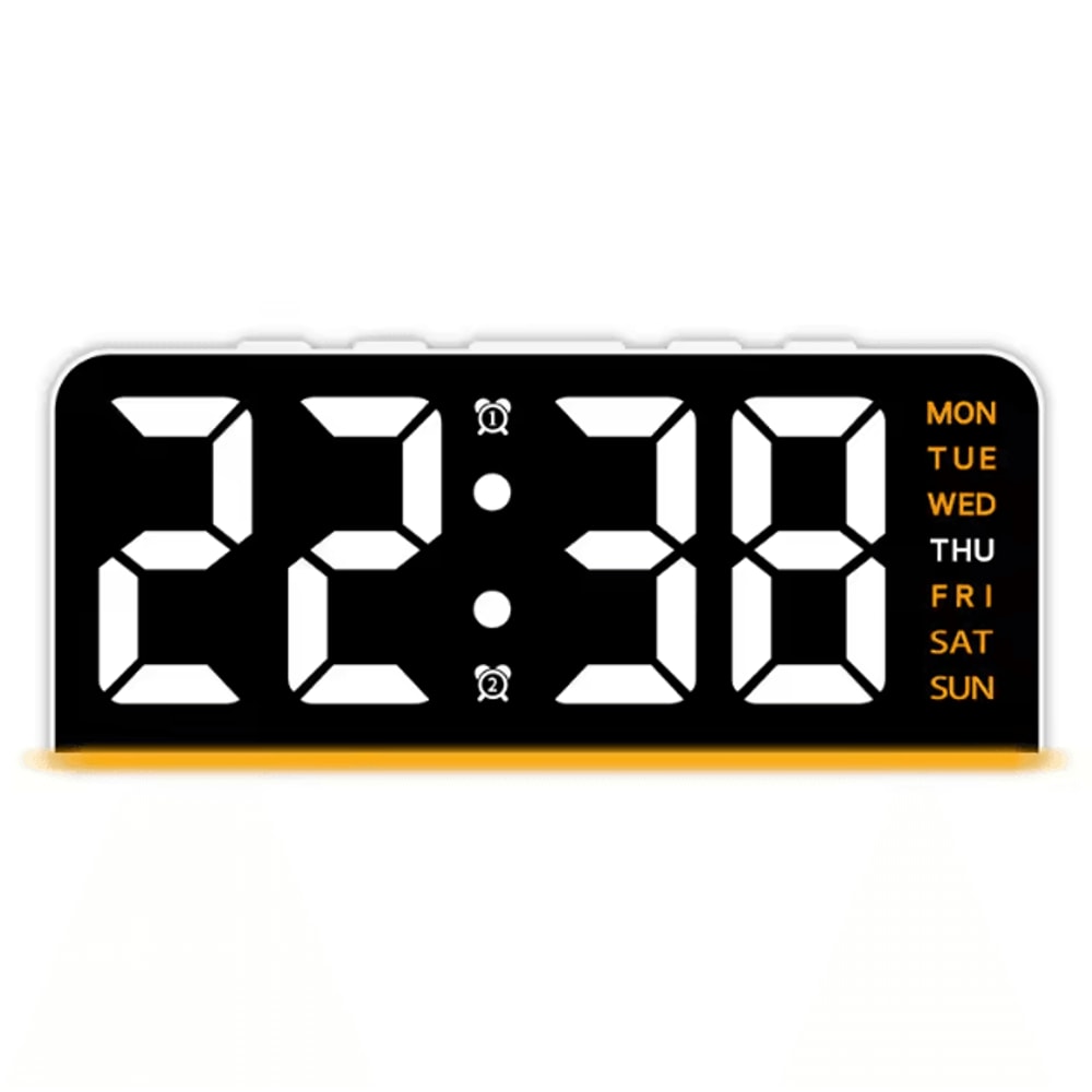 Modern LED Digital Alarm Clock With Temperature Display Night Light 7