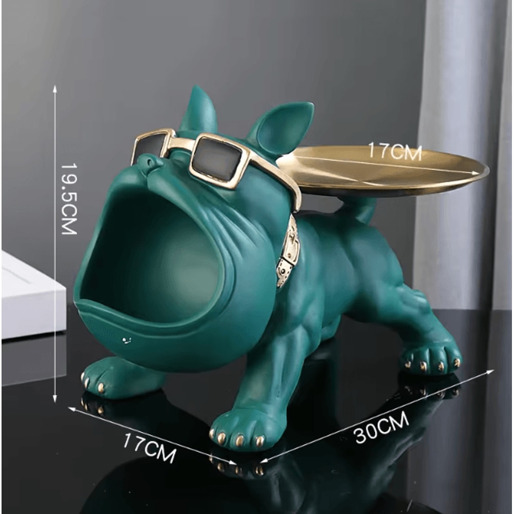 30cm Bulldog Resin Storage Statue Functional Dog Decor Organizer For Home 3