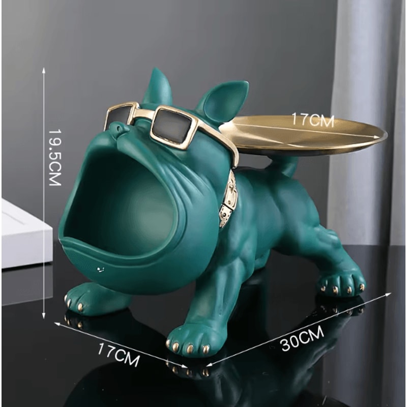 30cm Bulldog Resin Storage Statue Functional Dog Decor Organizer For Home 3