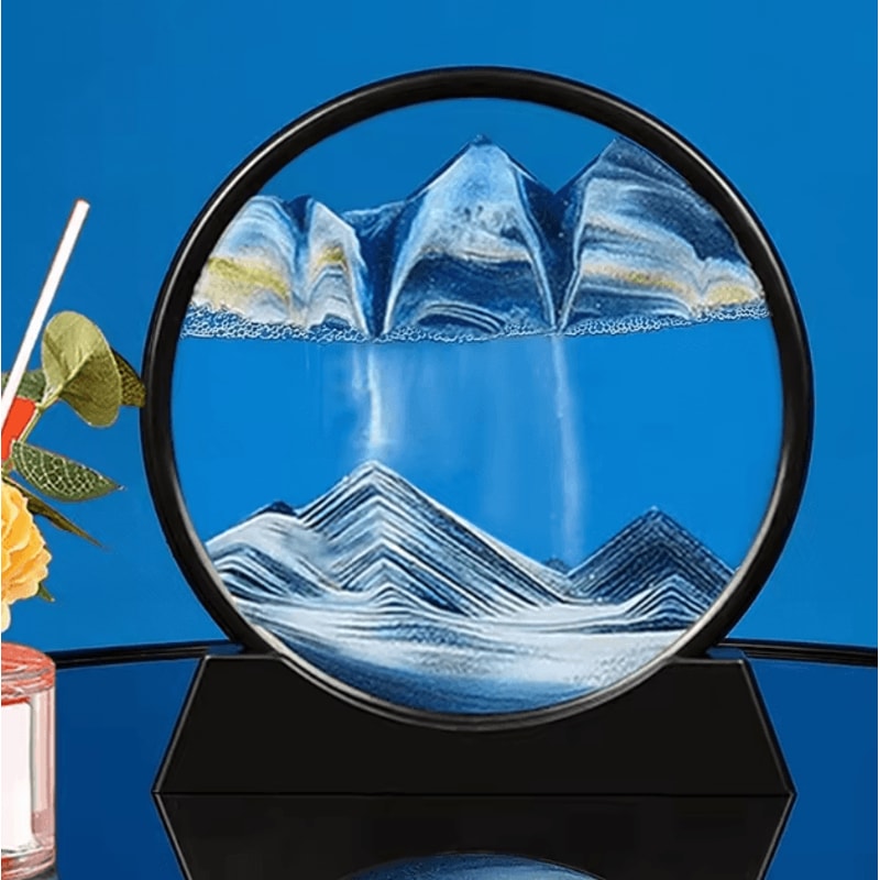 3D Moving Sand Art Picture Liquid Motion Sandscape Glass Frame Decor 2