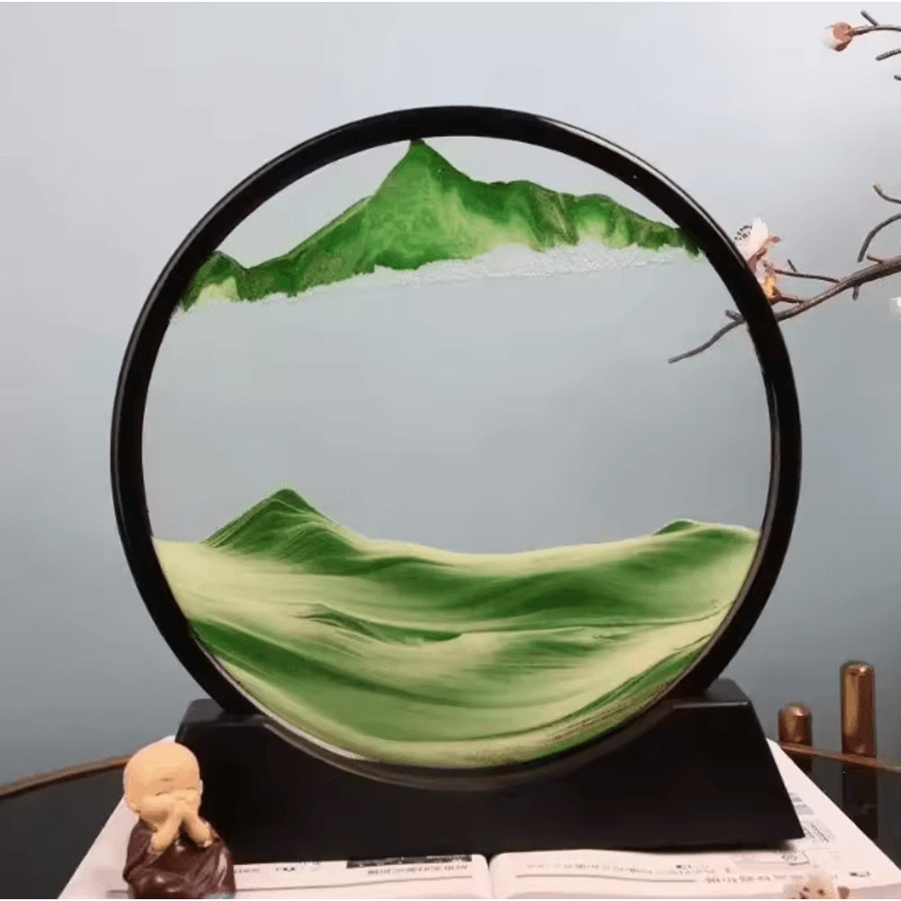 3D Moving Sand Art Picture Liquid Motion Sandscape Glass Frame Decor 3