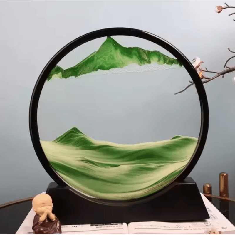 3D Moving Sand Art Picture Liquid Motion Sandscape Glass Frame Decor 3