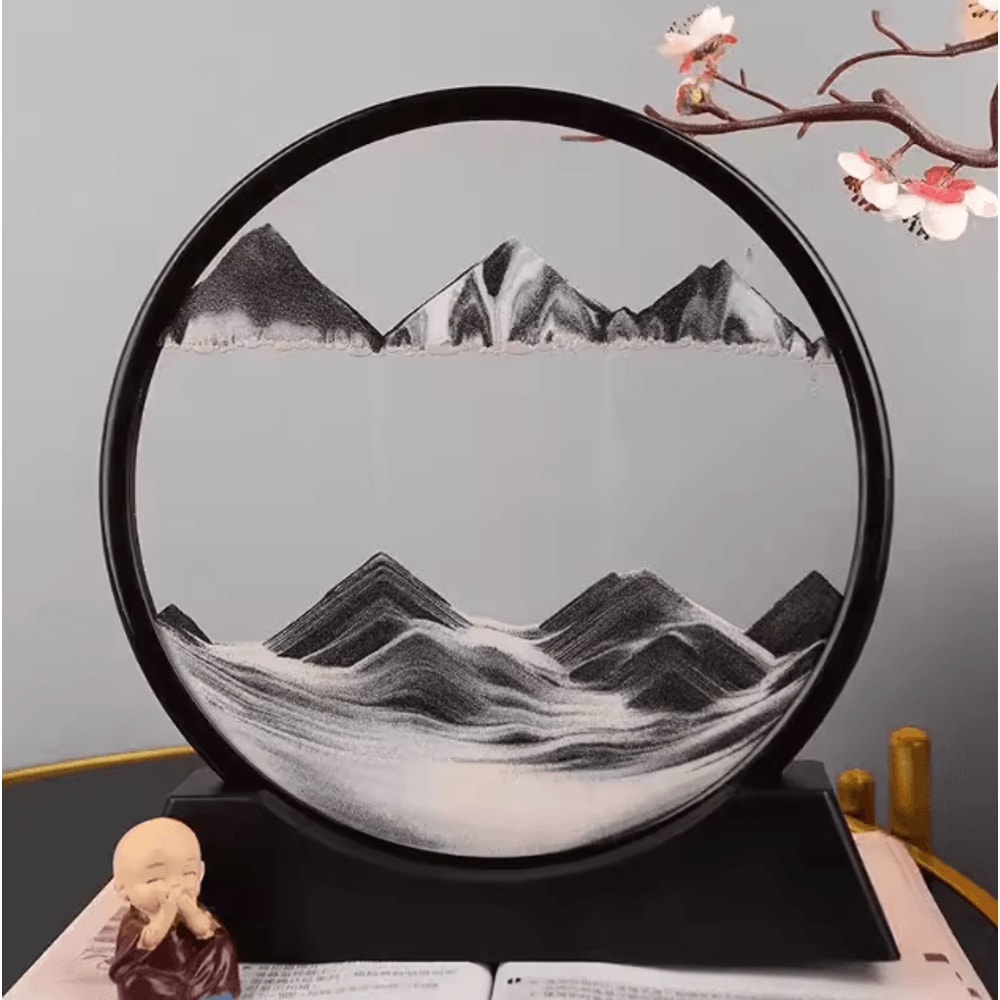 3D Moving Sand Art Picture Liquid Motion Sandscape Glass Frame Decor 4