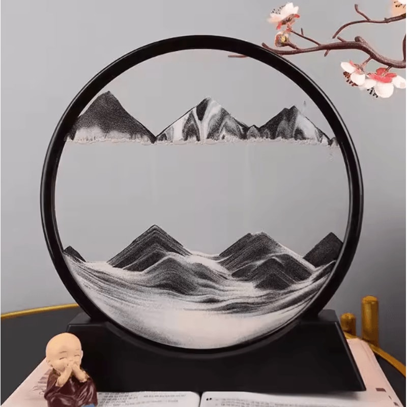 3D Moving Sand Art Picture Liquid Motion Sandscape Glass Frame Decor 4