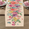 Spring Watercolor Butterfly Linen Table Runner Elegant Floral Dining Decor 3
