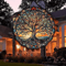 Round Acrylic Tree Of Life Wall Hanging Sunlight Reflective Indoor Outdoor Decor 2