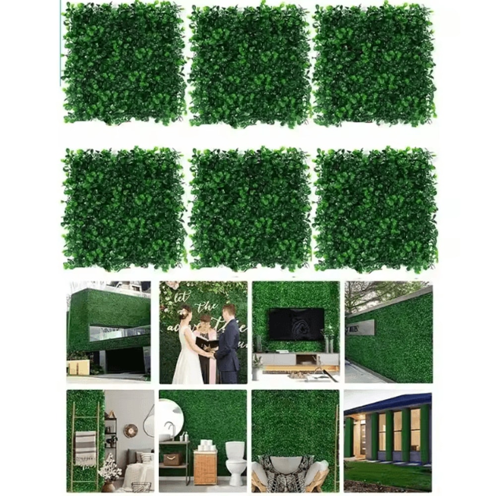 Artificial Boxwood Green Wall Panels Set UVProtected Privacy Fence Decor 103060120PCS 0