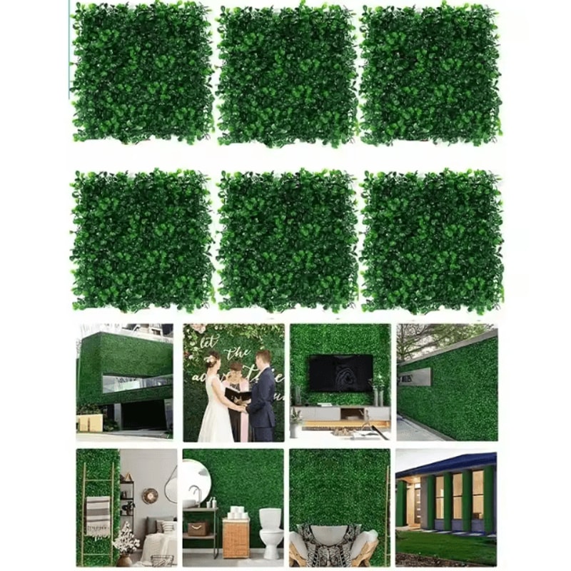 Artificial Boxwood Green Wall Panels Set UVProtected Privacy Fence Decor 103060120PCS 0