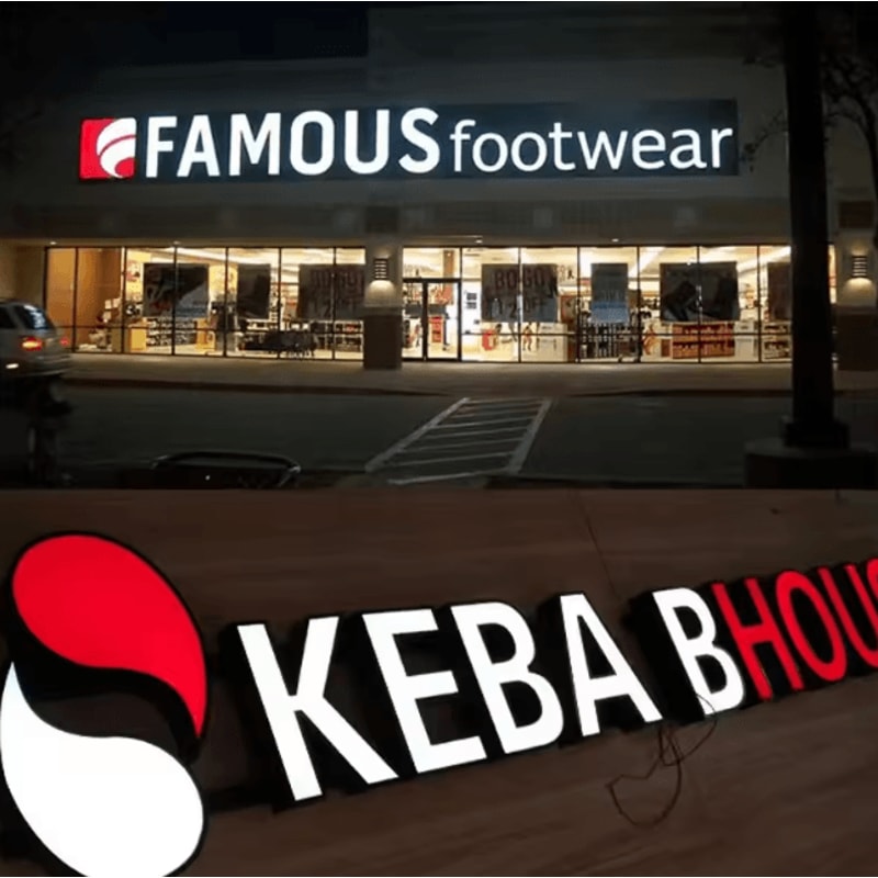 Custom Backlit LED Metal Logo Sign Premium Waterproof Business Wall Decor 1