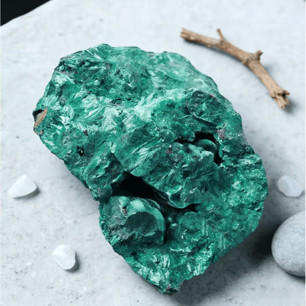 Natural Raw Malachite Crystal Deep Green Rough Stone For Decor Energy Display 4