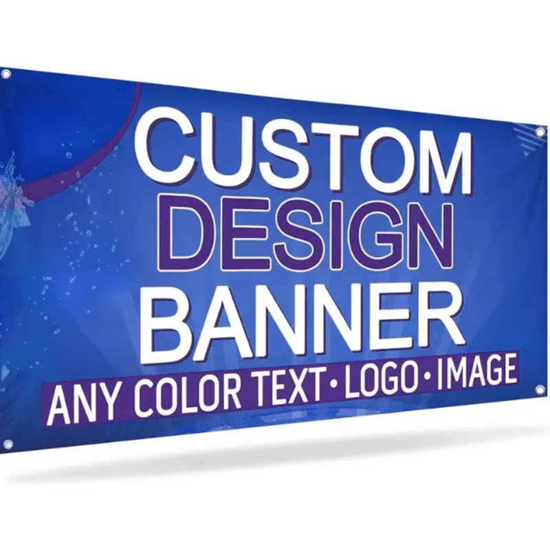 Custom Polyester Banner With Grommets Durable Indoor Outdoor Personalized Sign 0
