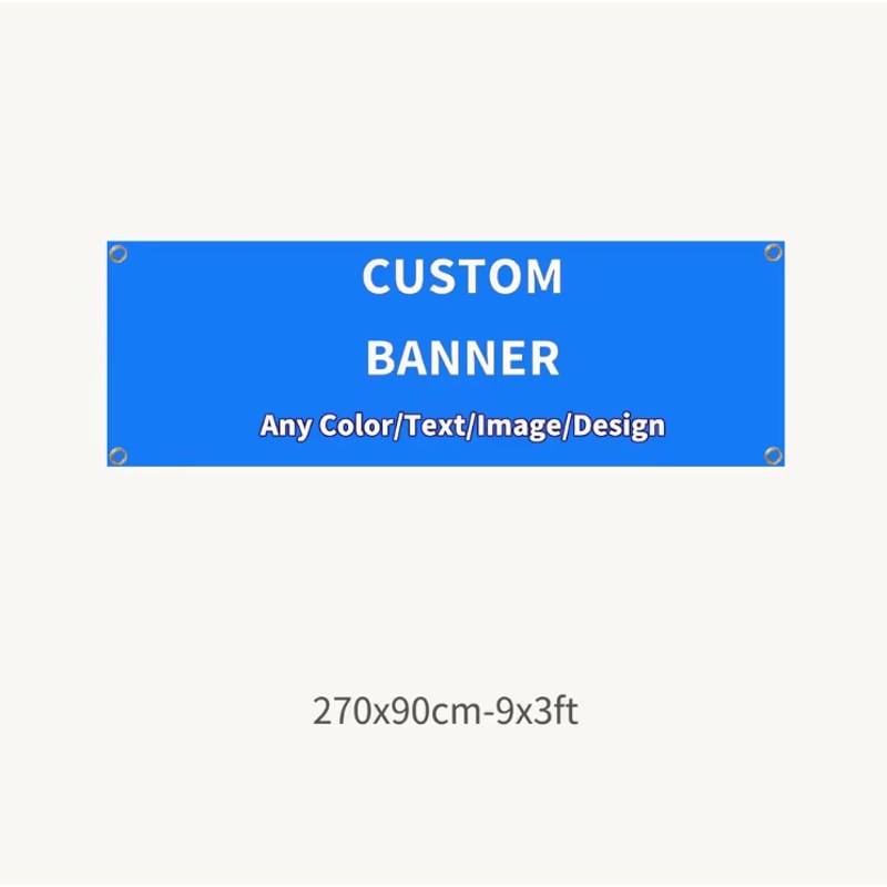 Custom Polyester Banner With Grommets Durable Indoor Outdoor Personalized Sign 6