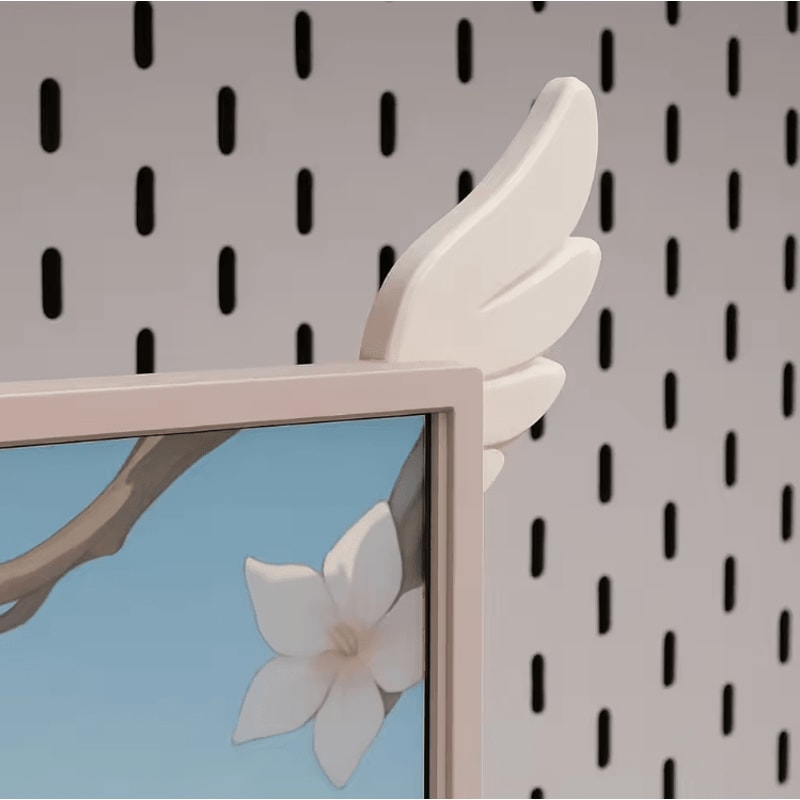 3D Printed Pink Wing Monitor Decor Cute Aesthetic Gaming Desk Ornament 2