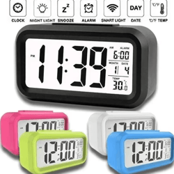 multi-function led digital alarm clock – calendar, temperature & backlight display