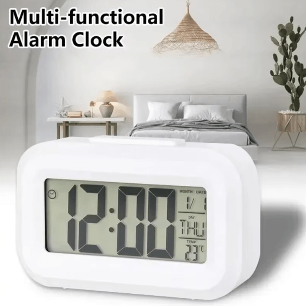 MultiFunction LED Digital Alarm Clock Calendar Temperature Backlight Display 1