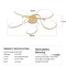 Modern Gold LED Chandelier Luxury Aluminum Acrylic Ceiling Light Fixture 7