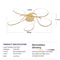 Modern Gold LED Chandelier Luxury Aluminum Acrylic Ceiling Light Fixture 7