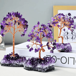 amethyst crystal tree healing decor for calm energy & elegant spaces