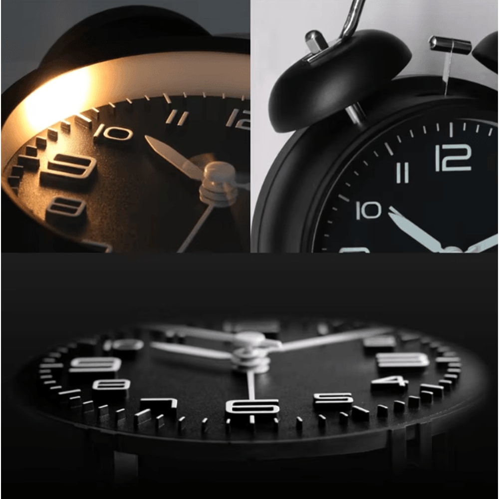 4Inch Twin Bell Loud Alarm Clock Retro Metal Desk Clock With Backlight 1