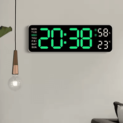 10-inch smart led digital wall clock – minimalist calendar & temperature display