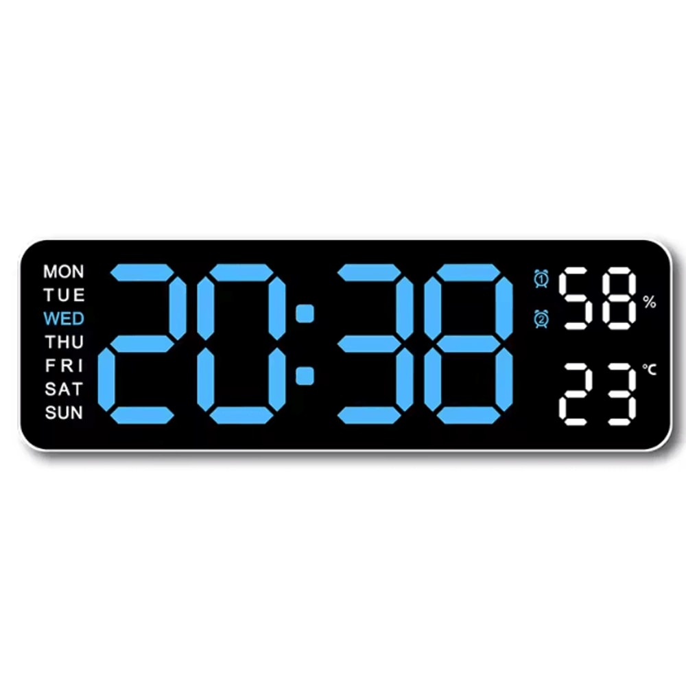 10Inch Smart LED Digital Wall Clock Minimalist Calendar Temperature Display 3